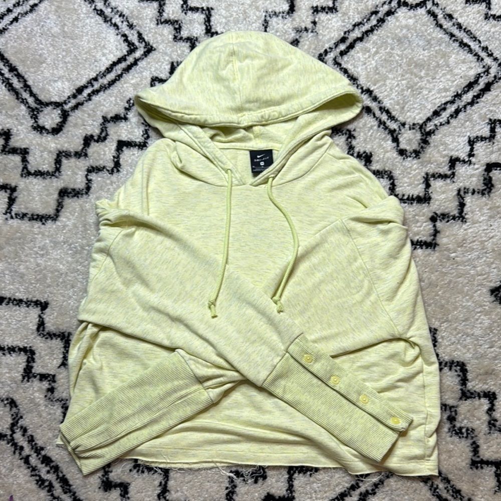 Nike Light Yellow Hoodie with Button Accents